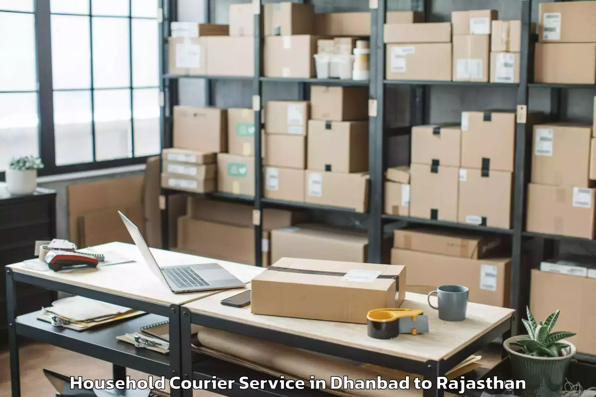 Easy Dhanbad to Madanganj Kishangarh Household Courier Booking